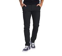 BlauerHafen Men's Designer Chino Trousers Stretch Fabric Chino Trousers Slim Fit Casual Trousers, black, 36 W/30 L