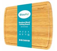 BlauKe® Wood Cutting Board for Kitchen - 45x31cm Extra Large Bamboo Cutting Board with Juice Groove - Wooden Chopping Board, Serving Tray, Butcher Block