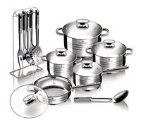 Urbn-Living Blaumann Gourmet 17Pc Cookware Set Stainless Steel Non Stick Pots Pan With 6 Tools