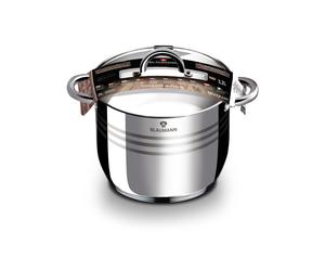 Blaumann 10-Piece Stainless Steel Non-Stick Cookware Set - Induction Compatible, Includes 3 Stock Pots, Saucepan & Frying Pan