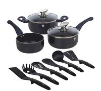 Blaumann 11pc Induction Soft Touch Cookware Pots Pan Saucepan & Kitchen Tool Set (Aquamarine)