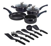 Blaumann 12Pc Set Cookware Frying Pots Saucepan Casserole Soft Touch & Tool Set (Aquamarine)