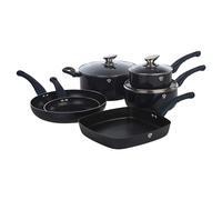 BLAUMANN 9Pc Set Cookware Frying Grill Pots Saucepan Casserole Soft Touch Handle (Aquamarine)