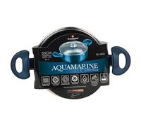 BLAUMANN Cookware Frying Grill Pots Pan Saucepan Casserole Soft Touch Handle Lid (Aquamarine, 20x9cm Casserole with Glass Li...)