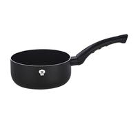 BLAUMANN Cookware Frying Grill Pots Pan Saucepan Casserole Soft Touch Handle Lid (Matt Black, 16x7cm Milk Pan - 1.15L)