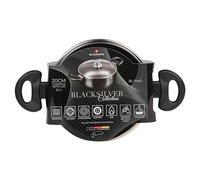 BLAUMANN Cookware Frying Grill Pots Pan Saucepan Casserole Soft Touch Handle Lid (Matt Black, 20x9cm Casserole with Glass Li...)