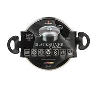 BLAUMANN Cookware Frying Grill Pots Pan Saucepan Casserole Soft Touch Handle Lid (Matt Black, 24x11cm Casserole with Glass L...)