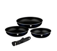 BLAUMANN For Your Home Aluminium Cookware Set - Space-Saving Induction Pots & Pans with Click-It Detachable Handle, Non-Stick Coating, Compatible with Gas, Halogen, Ceramic, & Electric Cooktops