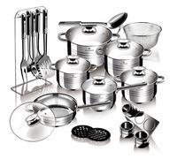 Urbn-Living Urbnliving Height 14.5Cm Blaumann Gourmet 27Pc Cookware Set Stainless Steel Non Stick Pots Pans Induction