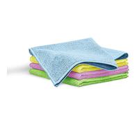 Blaumann Set of 4 Microfibre Kitchen Towels, Set of Soft Drying Cloths, Super Absorbent, Large XXL 40 x 38.5 cm, Cleaning Towels for Kitchen, Car, Glass, Bathroom, Reusable, Multi-Colour