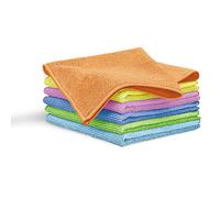 Blaumann Set of 6 Microfibre Kitchen Towels, Set of Soft Drying Cloths, Super Absorbent, Large 30 x 30 cm, Towels for Cleaning Kitchen, Car, Glass, Bathroom, Reusable, Multi-Colour