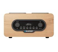 Blaupunkt DR10CR Portable DAB+ FM Radio, Bluetooth 5.3, USB/microSD Player, LCD Display, Dual Alarm, 1800 mAh Battery, Wooden Housing, Remote Control, Headphone Output