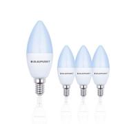 Blaupunkt E14 LED Light Bulb Candle Shape | 7W (Equivalent to 50W) 595 Lumens | 6000K Cool White | Non-Dimmable | E14 Screw Base | Energy-Saving Home Lighting - Pack of 4
