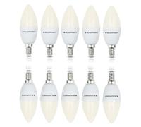 Blaupunkt LED E14 Light Bulb - Candle - Room Lighting - 7W - Small Edison Screw - Equivalent of 50W - Frosted - Warm White 2700K - 595 Lumens - Energy and Cost Saving Light - Chandelier - Pack of 10