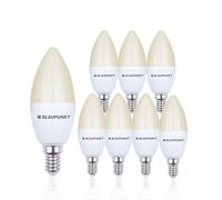 Blaupunkt E14 LED Light Bulb for Chandeliers | C35 Candle Shape Frosted | 7W Replaces 50W | 595 Lumens | 2700K Warm White | E14 Screw Base | Non-Dimmable | High-Quality E14 LED Set - Pack of 8