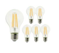 Blaupunkt E27 Edison Screw LED Bulb A60 Retro, 8 Watt, 2700K Clear 6-Pack