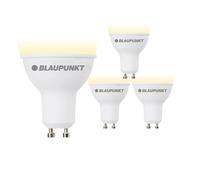 Blaupunkt GU10 LED Spotlight Warm White | 10W (80W-100W Equivalent), 1050 Lumens | 2700K Warm White LED Bulbs | Non-Dimmable, Eye Friendly, Flicker free | Cost-Saving Reflector Lamps for Home - 4 Pack