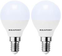 BLAUPUNKT LED Bulb G45 Golf Ball, E14 Base Screw, 6W, Replaces 50W Incandescent, Cool White 6000K, Cold Light, Non-dimmable, 520 Lumen, Light Bulb, Room Lighting, 1 Piece (Pack of 2)