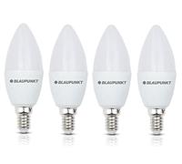 Blaupunkt LED E14 Light Bulb - Candle - Daylight Lighting - 7W - Small Edison Screw - Equivalent of 50W - Frosted - Natural White 4000K - 595 Lumens - Energy and Cost Saving Light - Pack of 4