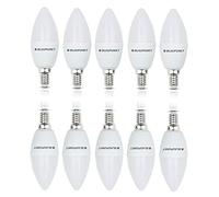 Blaupunkt LED E14 Light Bulb - Candle - Room Lighting - 7W - Small Edison Screw - Equivalent of 50W - Frosted - Warm White 2700K - 595 Lumens - Energy and Cost Saving Light - Chandelier - Pack of 10