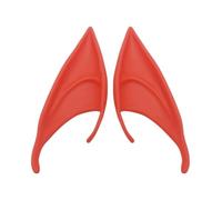 Blausky 1 Pair of Elf Ears, Latex Ears, Pointed Ears, Pixie Fairy Ears, Latex Elf Ears, Latex Alien Ears, Party Decorations Accessories for Adults, Cosplay, Halloween, Carnival, Red, 10 cm