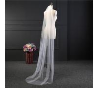 Blausky 1 Piece Elegant Women's Floor Length Veil, Bridal Veil, Soft Tulle Long Bridal Tulle with Plastic Hair Comb Tulle Base for Wedding Hen Night Party, 2 m, White, 1 Layer