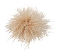 Blausky 1 Piece Feather Brooch Made of Ostrich Feathers 8-10 cm, Fluffy Feather Brooch for Clip-on with Clip and Pin, Hair Clip with Feather Decorative Corset Pin Badge for Clothes, Hat, Bag, Cream