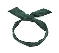 Blausky 1 Piece Suede Headband, Wire Headbands, Hair Bands with Bow, Adjustable Bunny Ear Headband, Headscarf, Headband Made of Suede Hair Accessories for Women, Mother's Day Gift, Dark Green