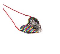 Blausky 1 x 11.5 x 12 cm Heart-Shaped Purse, Reversible Sequin Purse, Mini Wallet, Shoulder Bag, Glitter Purse, Small Coin Purse with Zip for Coins, Colourful