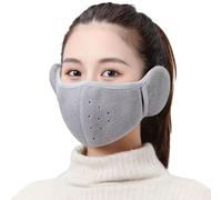 Blausky 1 x Face Ear Winter Mask, Half Face Protection Mask, Ski Face Mask with Breathing Hole, Unisex Warm Masks for Cold Weather, Skiing, Running, Cycling, Outdoor Sports, Light Grey A
