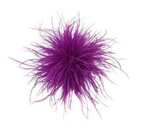 Blausky 1 x feather brooch made of ostrich feathers, 8-10 cm, fluffy feather brooch for attaching with clip and needle, hair clip with feather decorative corsage pin pin for clothing, hat, bag, dark