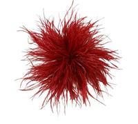 Blausky 1 x feather brooch made of ostrich feathers, 8-10 cm, fluffy feather brooch for attaching with clip and needle, hair clip with feather decorative corset pin pin for clothing, hat, bag, dark