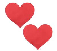 Blausky 12 Pairs Satin Heart-Shaped Nipple Pads, Invisible Nipple Cover, Disposable Breast Sticker, Women's Nipple Cover with Nipple Protection, Self-Adhesive, Thin and Breathable, 6.7 x 7.7 cm, Red