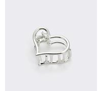 Blausky 2 Stück Haarklammer Metall für Dünnes Dickes Haar, Haarspangen Damen Rutschfest Claw Clips Klein Haarclip Spangen Haarklemmen Haarstyling-Zubehör für Alltag Party, Herz Silber