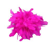 Blausky Feather Brooch, Vintage Feather Flower Brooch with Clip and Pin, Fluffy Natural Turkey Feathers Lapel Pin Feather Corsage Hat Accessory for Party Carnival Costume Decoration 8-10 cm, Rose Red