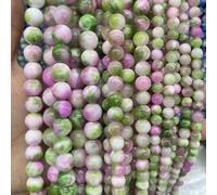 Blausky Natural Stone Beads for Threading, Round Stone Beads with Hole, Colourful Stone Beads for DIY Jewellery Making, Bracelets, Necklaces, Green, Purple, White, 10 mm x 37 Pieces