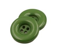 Blausky Pack of 10 Colourful Buttons, Plastic Craft Buttons, 4 Eyelets, Resin Buttons, Round Small Buttons, Craft Buttons for Sewing, Knitting, DIY Craft, Painting, Gift Decoration, Green, 23 mm