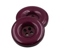 Blausky Pack of 10 Colourful Buttons, Plastic Craft Buttons, 4 Eyelets, Resin Buttons, Round Small Buttons, Craft Buttons for Sewing, Knitting, DIY Craft, Painting, Gift Decoration, Dark Red, 30 mm