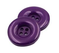 Blausky Pack of 10 Colourful Buttons, Plastic Craft Buttons, 4 Eyelets, Resin Buttons, Round Small Buttons, Craft Buttons for Sewing, Knitting, DIY Craft, Painting, Gift Decoration, Dark Purple, 28 mm