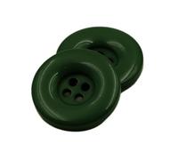 Blausky Pack of 10 Colourful Buttons, Plastic Craft Buttons, 4 Eyelets, Resin Buttons, Round Small Buttons, Craft Buttons for Sewing, Knitting, DIY Craft, Painting, Gift Decoration, Dark Green, 38 mm