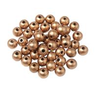 Blausky Pack of 100 12 mm Wooden Beads, Natural, Round Wooden Beads for Threading, Natural Loose Spacer Beads, Wooden Balls with Holes, Coloured Craft Beads for DIY Jewellery Making Bracelets, Gold
