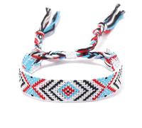 Blausky Pack of 2 Colourful Braided Bracelets, Handmade Friendship Bracelets Made of Cotton Cord, Adjustable 14-30 cm Boho Fabric Bracelets, Unisex Jewellery for Everyday Life, Festival, Beach, Style