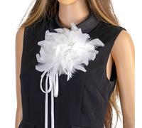 Blausky Pack of 2 Fluffy Feather Lapel Brooch, Brooch Made of Turkey Feathers, Feather Hair Clip, Hair Clip with Clips and Pins, Feather Pin Corsage, Vintage Hat Accessory for Women, White