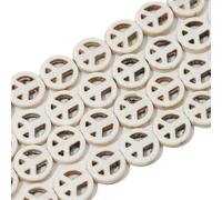 Blausky Pack of 32 Natural Stone Beads, Imitation Turquoise Synthesis Beads for Threading, Spacer Beads Gemstones Beads Set, Beads in Special Shape, for Jewellery Making Yourself, Peace Sign, 12 mm