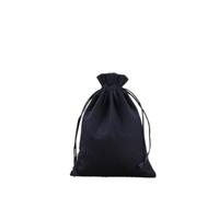 Blausky Pack of 5 15 x 20 cm Cotton Bags, Linen Bags, Small Fabric Bag, Jewellery Bag with Drawstring, Jute Bags, Gift Bags for Jewellery, Gift, Wedding, Christmas Party, Black