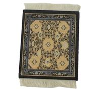 Blausky Pack of 6 9 x 11 cm Persian Style Felt Coasters for Glasses, Glass Coasters, Non-Slip Retro Coasters with Tassel Table Coasters for Home, Restaurant, Office, Bar, Dining Table, Black B