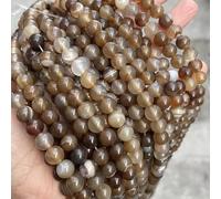 Blausky Pack of 95 4 mm Natural Stone Beads, Agate Beads for Threading, Round Loose Gemstone Beads, Round Craft Beads, Spacer Beads for Earrings, Bracelets, Necklaces, Jewellery Making, Brown