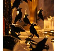 Blaward 1.5/3 Meters Halloween Pumpkin Ghost Crow Bat String Lights, Decorative LED Lights for Indoor and Outdoor Decorations, Battery Powered Fairy Lights for Halloween Party Home Garden Decor