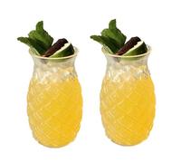 Blaward 2 Pack Pineapple Glasses Set,480ml Creative Glassware Clear Pineapple Drinking Cup Whiskey Glasses Wine Drinking Glasses for Cocktail, Wine, Juice, Water