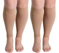 Blaward 2 Pairs Calf Compression Sleeves Plus Size Leg Compression Socks for Shin Splint, & Calf Pain Relief - Men, Women, and Runners - Calf Guard for Running, Cycling, Maternity, Travel, Nurses